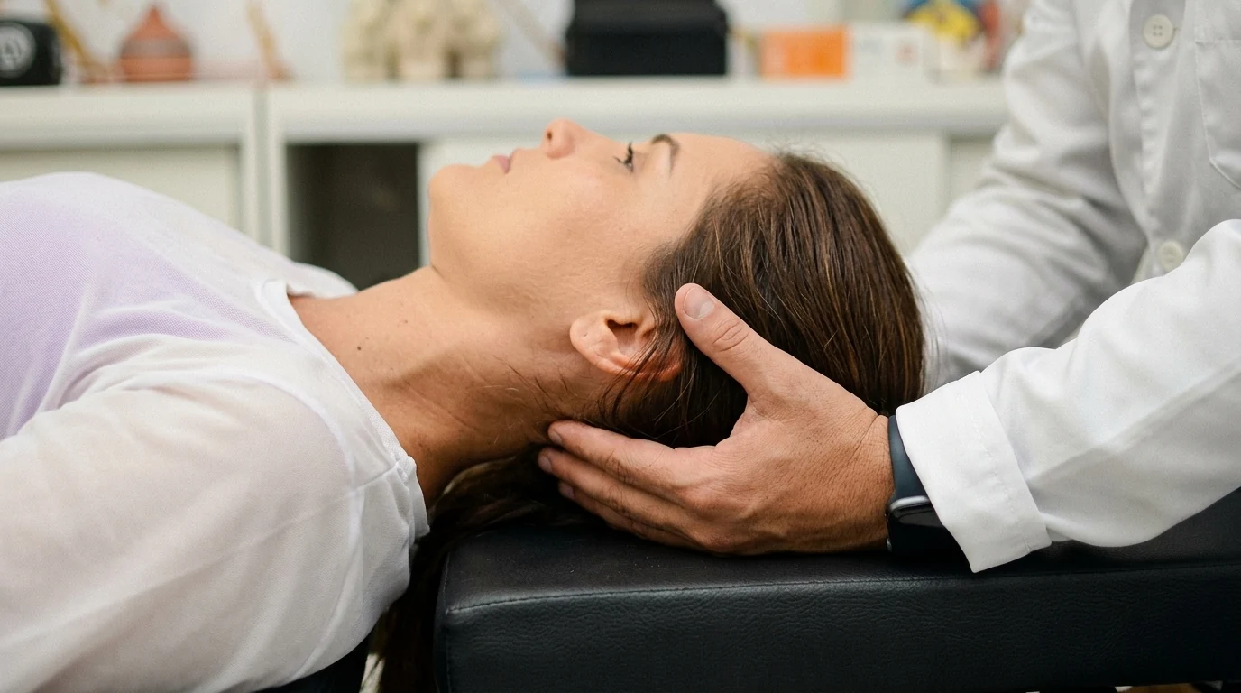 Atendimento manual na região cervical